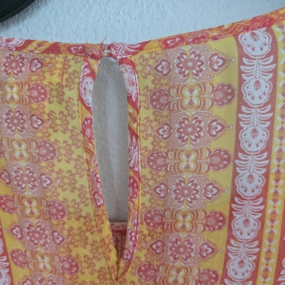 Sundance Sheer Blouse Sz L Women Sunset Go Beyond Embroidered Asymmetrical Boho - Picture 11 of 11